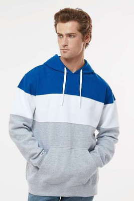 J. America 8644 - Varsity Fleece Colorblocked Hooded Sweatshirt