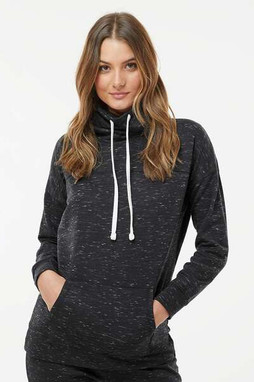 J. America 8673 - Women’s Mélange Fleece Cowl Neck Sweatshirt
