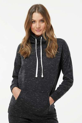 J. America 8673 - Women’s Mélange Fleece Cowl Neck Sweatshirt