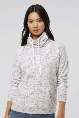 J. America 8673 - Women’s Mélange Fleece Cowl Neck Sweatshirt
