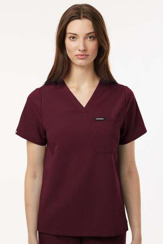 Jaanuu W10001 - Blusa médica Rhena Essential, cuello en V, 1 bolsillo, mujer