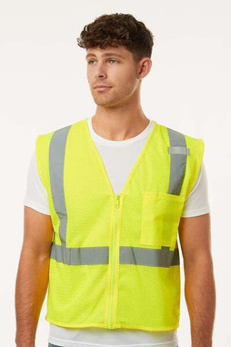 Kishigo 1089-1090 - Single Pocket Zipper Mesh Vest