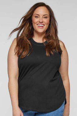 LAT 3892 - Womens Curvy Relaxed Fine Jersey Tank