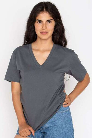 Los Angeles Apparel 24056 - USA-Made Fine Jersey V-Neck T-Shirt