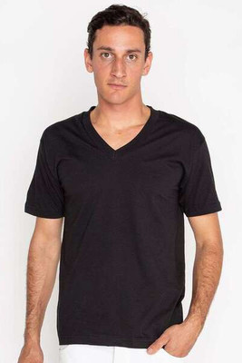 Los Angeles Apparel 24056 - Camiseta con cuello en V de punto fino fabricada en EE.UU