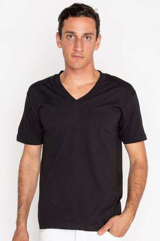Los Angeles Apparel 24056 - USA-Made Fine Jersey V-Neck T-Shirt