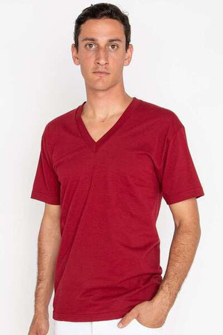 Los Angeles Apparel 24056 - USA-Made Fine Jersey V-Neck T-Shirt