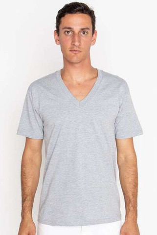 Los Angeles Apparel 24056 - Camiseta con cuello en V de punto fino fabricada en EE.UU