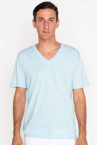 Los Angeles Apparel 24056 - Camiseta con cuello en V de punto fino fabricada en EE.UU