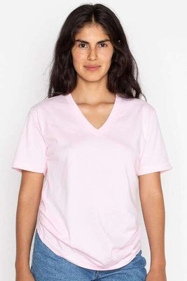 Los Angeles Apparel 24056 - Camiseta con cuello en V de punto fino fabricada en EE.UU