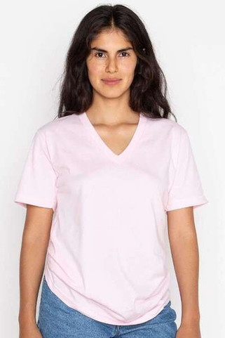 Los Angeles Apparel 24056 - USA-Made Fine Jersey V-Neck T-Shirt