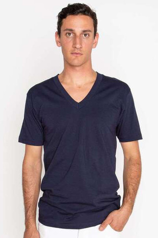 Los Angeles Apparel 24056 - USA-Made Fine Jersey V-Neck T-Shirt