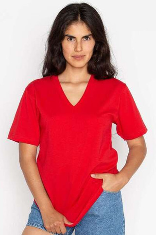 Los Angeles Apparel 24056 - USA-Made Fine Jersey V-Neck T-Shirt