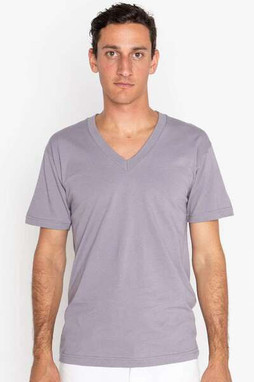Los Angeles Apparel 24056 - Camiseta con cuello en V de punto fino fabricada en EE.UU