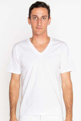 Los Angeles Apparel 24056 - USA-Made Fine Jersey V-Neck T-Shirt