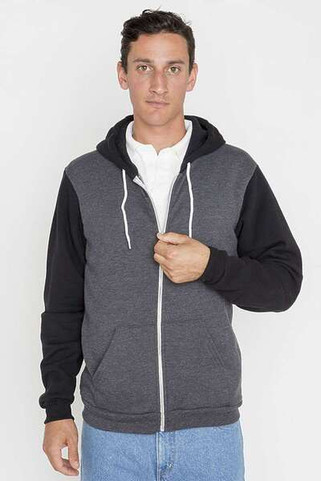 Los Angeles Apparel F97 - Sudadera con capucha y cremallera completa de forro polar Flex, fabricada en EE.UU