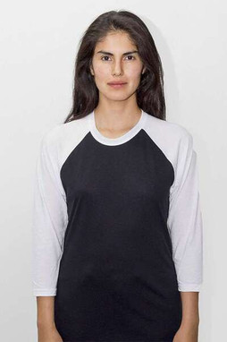 Los Angeles Apparel FF53 - USA-Made Three Quarter Sleeve Raglan Baseball T-Shirt