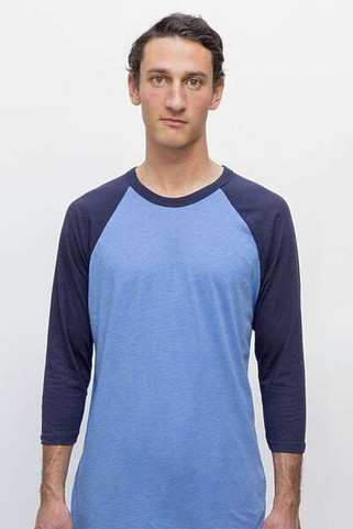 Los Angeles Apparel FF53 - USA-Made Three Quarter Sleeve Raglan Baseball T-Shirt