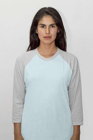 Los Angeles Apparel FF53 - USA-Made Three Quarter Sleeve Raglan Baseball T-Shirt