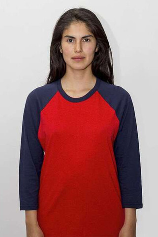 Los Angeles Apparel FF53 - USA-Made Three Quarter Sleeve Raglan Baseball T-Shirt