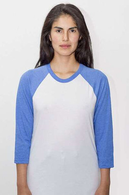 Los Angeles Apparel FF53 - USA-Made Three Quarter Sleeve Raglan Baseball T-Shirt