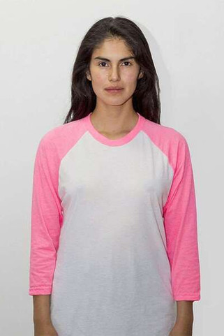 Los Angeles Apparel FF53 - USA-Made Three Quarter Sleeve Raglan Baseball T-Shirt