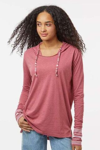 MV Sport W19439 - Womens Heathered Jersey Hooded Tunic