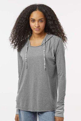 MV Sport W19439 - Women's Heathered Jersey Hooded Tunic
