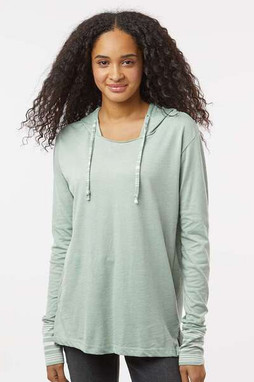 MV Sport W19439 - Womens Heathered Jersey Hooded Tunic
