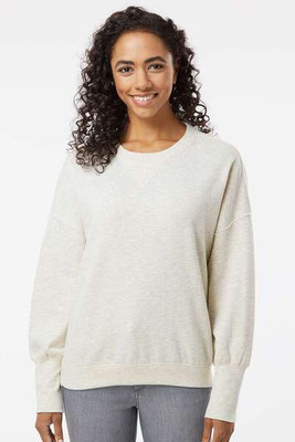 MV Sport W22712 - Sudadera de cuello redondo de vellón afelpado para mujer