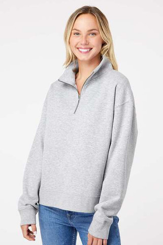 MV Sport W22713 - Womens Sueded Fleece Quarter-Zip Sweatshirt