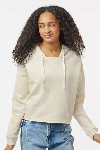 MV Sport W23101 - Womens Angel Fleece Crop Hooded Sweatshirt