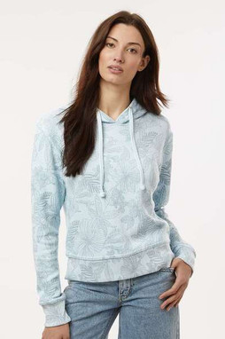 MV Sport W24105 - Womens Maddie Floral Print Hooded Sweatshirt
