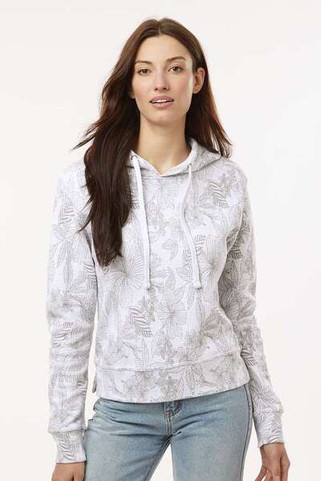 MV Sport W24105 - Womens Maddie Floral Print Hooded Sweatshirt