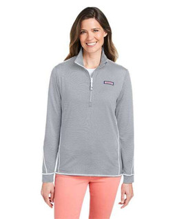 vineyard vines K002521 - Womens Microstripe Sankaty Half-Zip Pullover