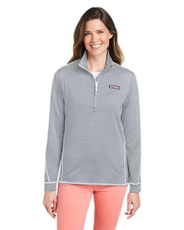 vineyard vines K002521 - Women's Microstripe Sankaty Half-Zip Pullover