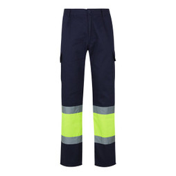Velilla 36054 - Calças bicolor em sarja multibolsos (210g/m²), em algodão (20%) e poliéster (80%)
