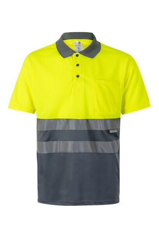 Velilla 36063 - Two-tone bird-eye polo shirt (160g/m²) with short sleeves, in polyester (100%)