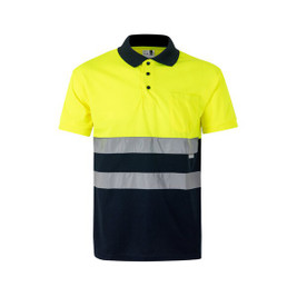 Velilla 36065 - Two-tone bird-eye polo shirt (160g/m²) with short sleeves, in polyester (100%)