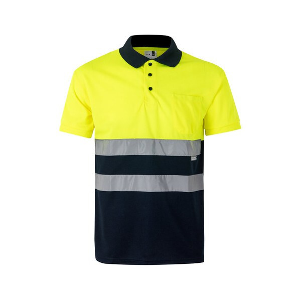 Velilla 36065 - Tofarvet poloshirt (160 g/m²) og korte ærmer, i polyester (100 %)