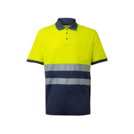 Velilla 36100 - Zweifarbiges Piqué-Poloshirt (150g/m²) mit kurzen Ärmeln, aus Baumwolle (55%) und Polyester (45%)