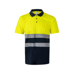 Velilla 36141 - Polo bird-eye (140g/m²) de manga curta, em poliéster (100%)