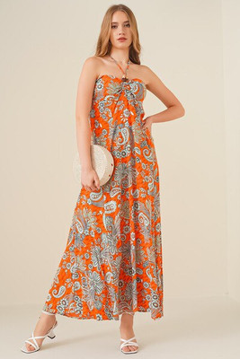MT Clothes - Strapless dress with patterns