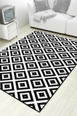 Mani Textile TPS_BLWH_00 - Black&White living room rug
