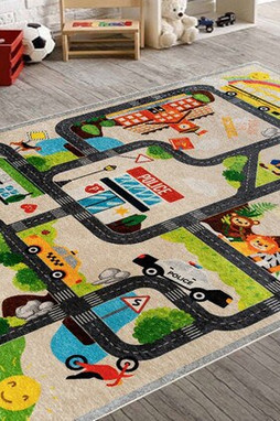 Mani Textile TPS_CIRC_00 - Tæppe til børn Car Circuit