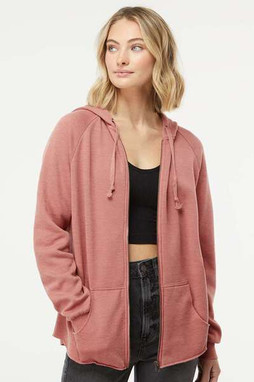 Independent Trading Co. PRM2500Z - Womens California Wave Wash Full-Zip Hooded Sweatshirt