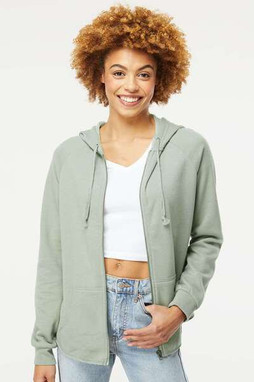 Independent Trading Co. PRM2500Z - Womens California Wave Wash Full-Zip Hooded Sweatshirt