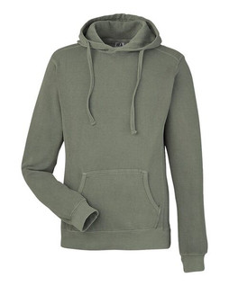J. America 8730 - Pigment-Dyed Fleece Hooded Sweatshirt