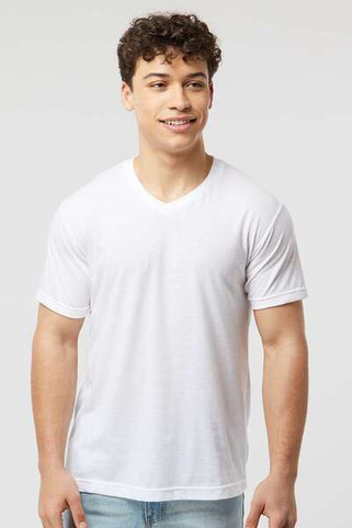 Tultex 207 - Camiseta de cuello en V Poly-Rich