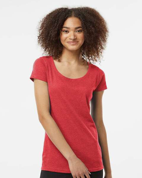 Tultex 243 - Camiseta de mujer con cuello redondo Poly-Rich